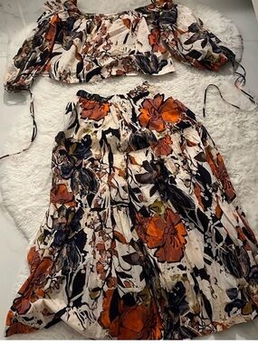 Free people Two-Piece Floral Crop Top and Maxi Skirt Set